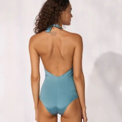Watercult Shimmering Solids Padded Halter Swimsuit -Maison SL Store 053 8160 352 3