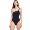 Gottex Classic Mootini Black One Shoulder One Piece Swimsuit -Maison SL Store 23MO051 001 F