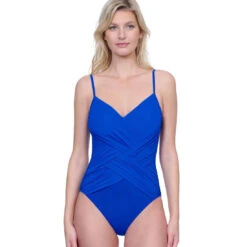 Gottex Lattice Surplice One Piece Swimsuit