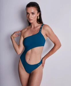 Aubade Secret Laguna One Shoulder Swimsuit -Maison SL Store 2T67 A TEAL 1