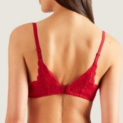 Aubade Rosessence Wired Molded T-Shirt Bra -Maison SL Store AUBADE ROSESSENCE BRA RED
