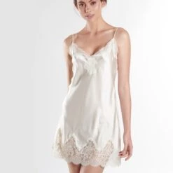 Aubade Toi Mon Amour Bridal Silk And Lace Short Nightdress