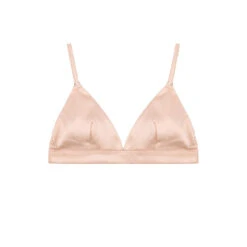 Fleur Of England Fleur Du Jour Wireless Silk Bra -Maison SL Store Blush Triangle Bra CO Front