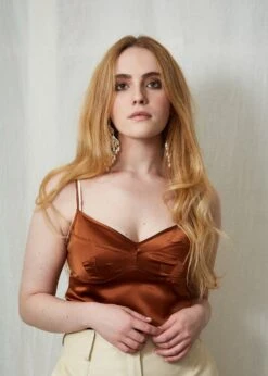 Parasol Rose Grace Silk Slip Chemise -Maison SL Store CHESTNUT 717b6d4a 8c0f 45d0 b480 89e5cec2c6fc