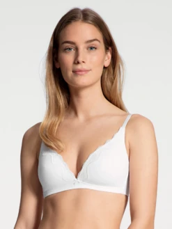 Calida Etude Toujours Cotton Wireless Padded Bra -Maison SL Store Calida Etude Toujours Triangle BH mit Schale ohne Buegel gemoldet weiss 03192 001