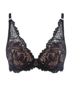 Aubade Flowermania Padded Plunge Bra -Maison SL Store LAN81 NOIR 1