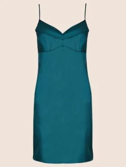 Parasol Rose Grace Silk Slip Chemise -Maison SL Store PARASOL ROSE GRACE MIDI DRESS TEAL 2f41d7d6 9720 44e9 a64d 2f6c54a6d3ac