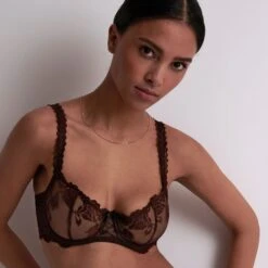 Aubade Softessence Wired Half Cup Bra -Maison SL Store TMF14 ESPRESSO 3