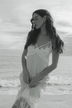 Shell Belle Couture Voyage Silk And Lace Long Nightdress -Maison SL Store VOYAGELONGGOWN 6