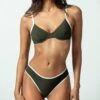 &Pomona Tropical Wired Bikini Set -Maison SL Store kombu green mid rise bottom 2