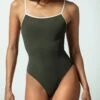 &Pomona Tropical Tank 1 Piece Swimsuit -Maison SL Store kombu green straight neck swimsuit scaled 1 1200x1800 1