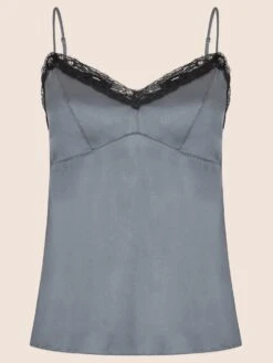 Parasol Rose Sophia Silk Camisole -Maison SL Store parasol rose sofia silk camisole grey notting hill london