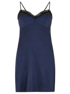 Parasol Rose Sophia Silk Slip Chemise -Maison SL Store parasol rose sofia silk slip chemise navy notting hill london
